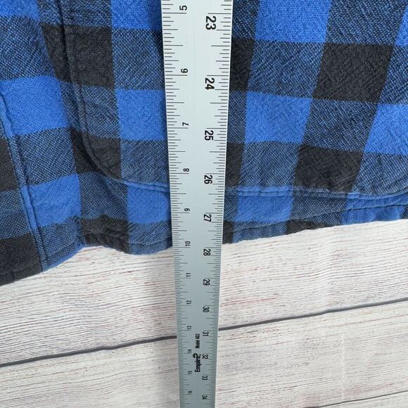 Levi's Lined Flannel Snap Down Shacket Jacket Men's Size Medium Blue/Black - Picture 13 of 15